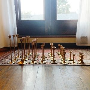 Lot Brass Vintage Candlestick Holders